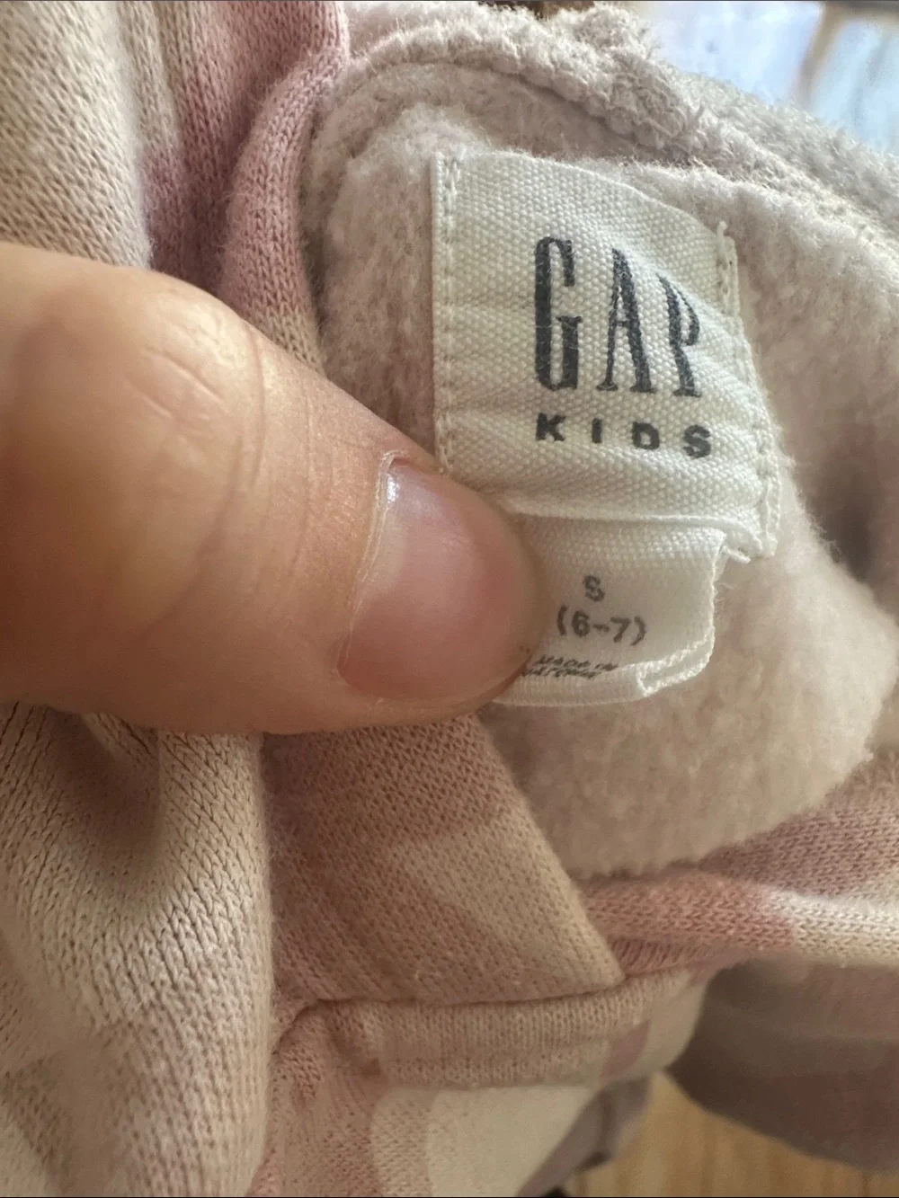 GAP Pink & Cream Logo Pattern Kids Hoodie